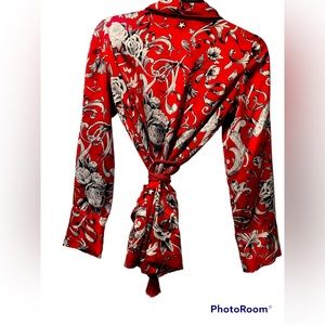 Victoria Secret pajama button down top with rope belt size xs nwt